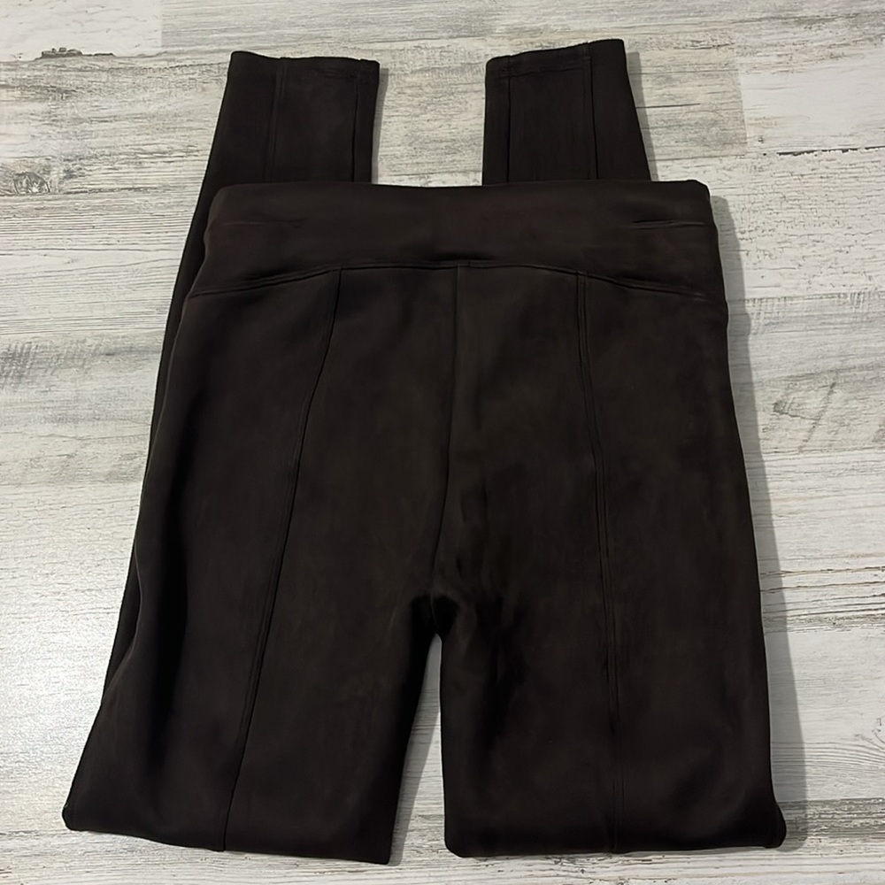 Spanx Chocolate Brown Faux Suede Leggings Size Small - Picture 8 of 13